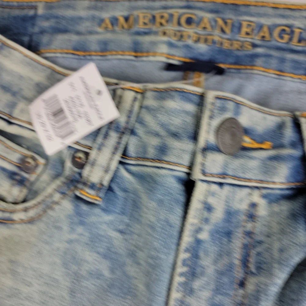 American Eagle Mens Extreme Flex Slim Straight Acid Wash Jeans Blue 29x32 4202
